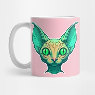 Extraterr-hiss-trial Visitor, Alien Cryptid Cat Mug